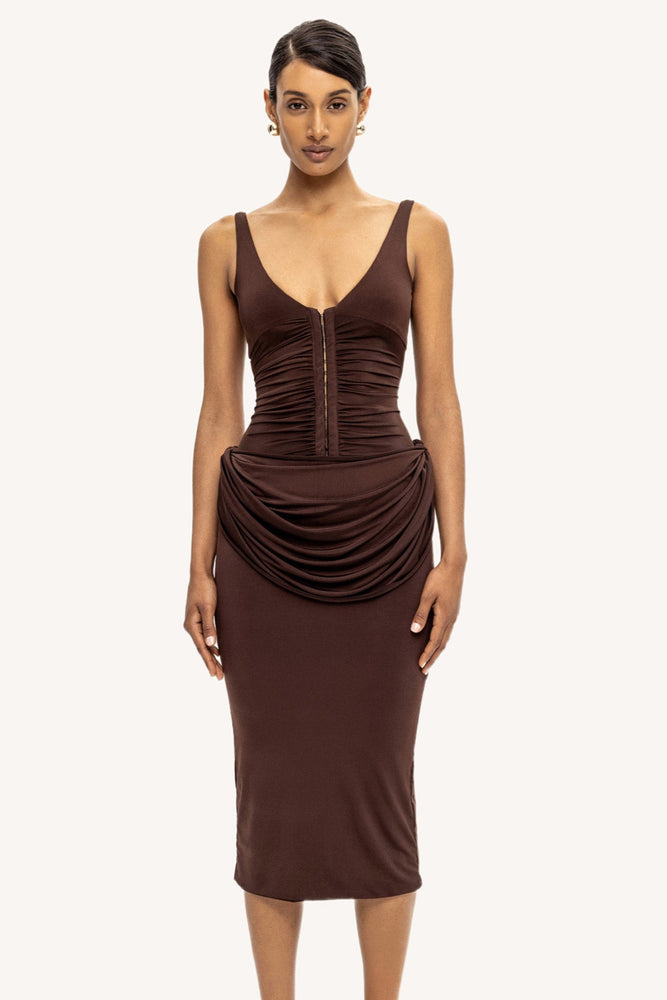 reina midi dress Reina Midi Dress in Black with Crystal