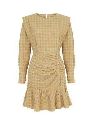 
                  
                    Load image into Gallery viewer, Plaid Shoulder Dress
                  
                